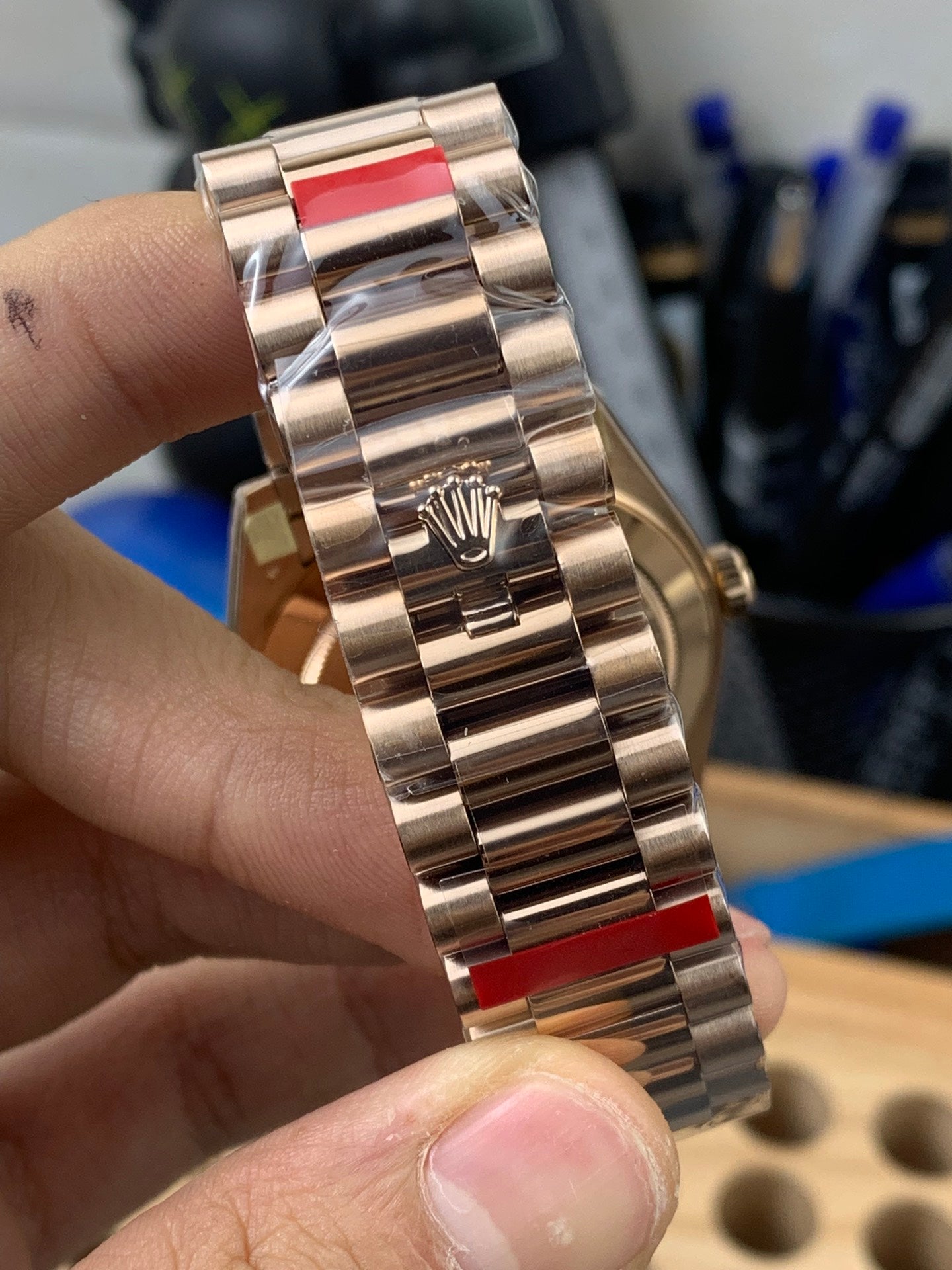Rolex Day-Date Green Dial Stick Markers +Full Gold Bezel + Full Gold President