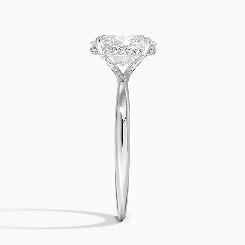 18K White Gold 3ct D VVS2 Oval Cut Lab-Grown Diamond Ring
