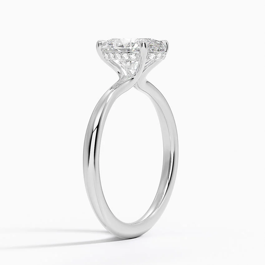 18K White Gold 3ct D VVS2 Oval Cut Lab-Grown Diamond Ring