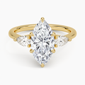 3ct Marquise Lab-Grown Diamond Three-Stone Ring — 18K yellow gold