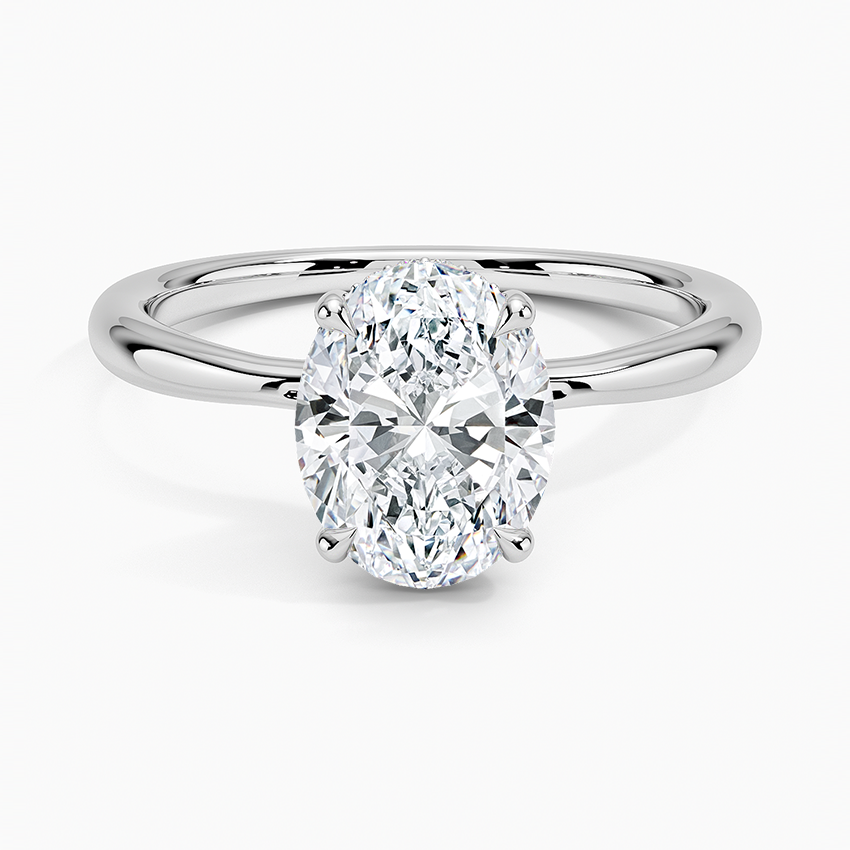 18K White Gold 3ct D VVS2 Oval Cut Lab-Grown Diamond Ring