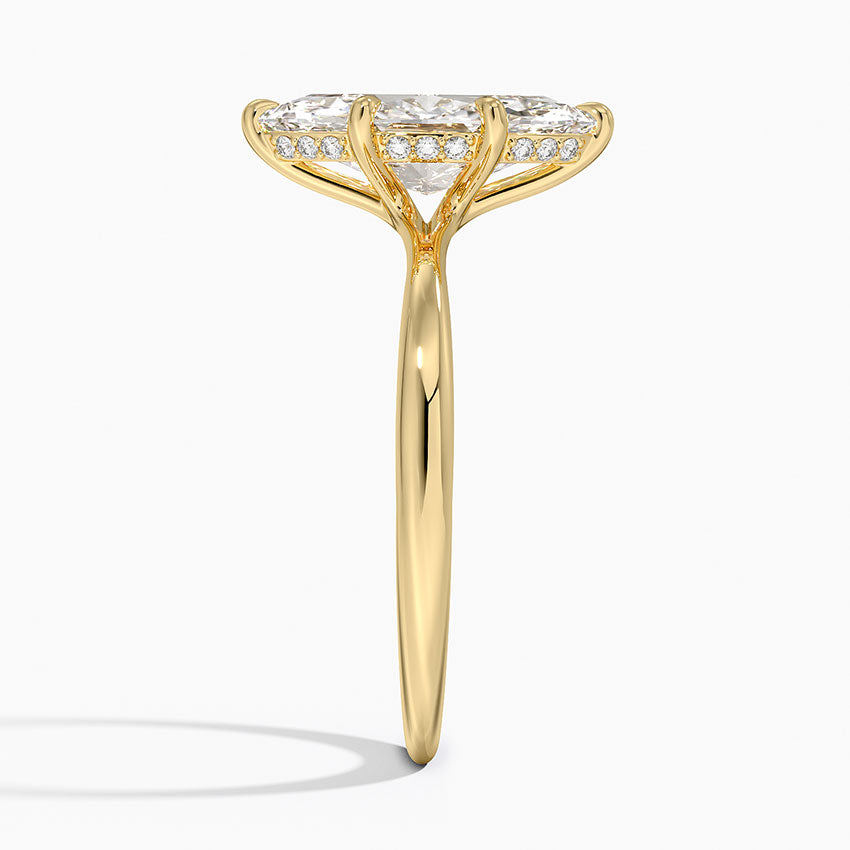 18K Yellow Gold 3ct Marquise Cut Lab-Grown Diamond E VVS2 Solitaire Ring