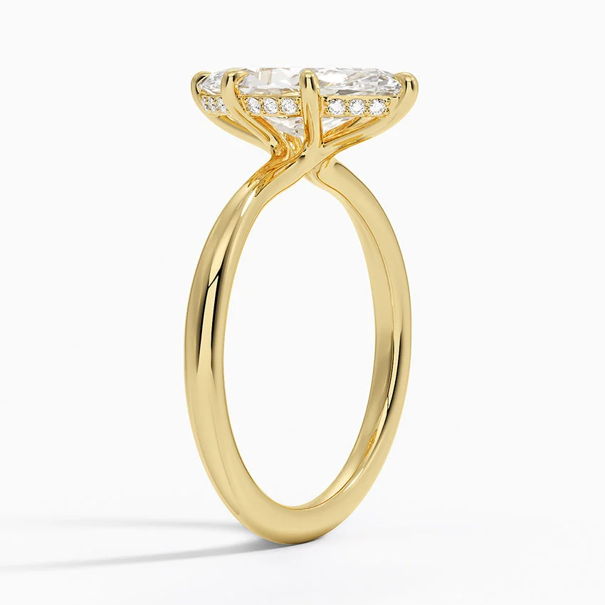 18K Yellow Gold 3ct Marquise Cut Lab-Grown Diamond E VVS2 Solitaire Ring