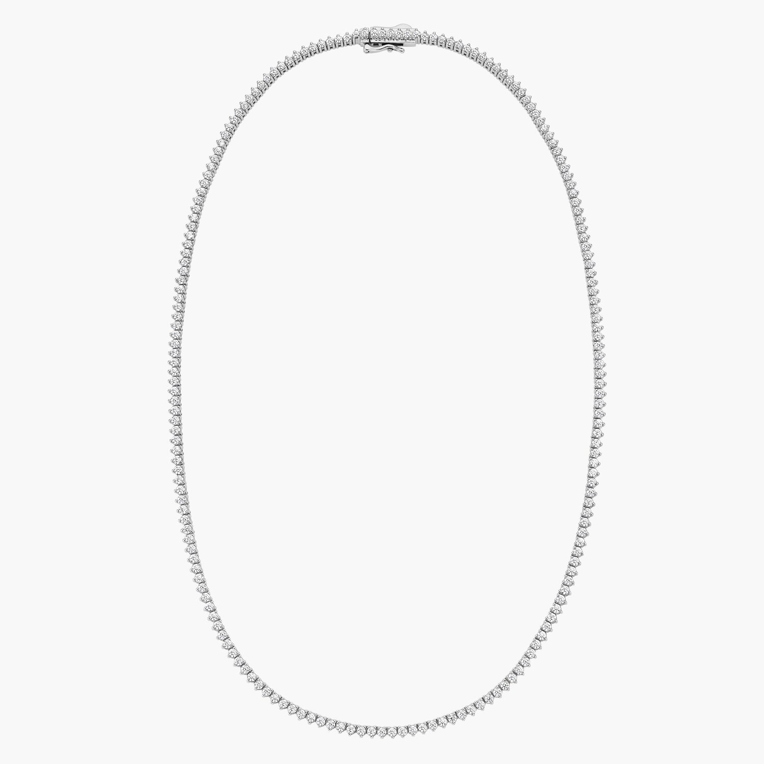 16 in. Perfect Three-Prong Diamond Tennis Necklace (5 ct. tw.) in 18K White Gold
