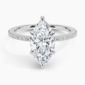 3ct Marquise Perfect Fit Half Coverage Hidden Halo Diamond Ring 18K White Gold