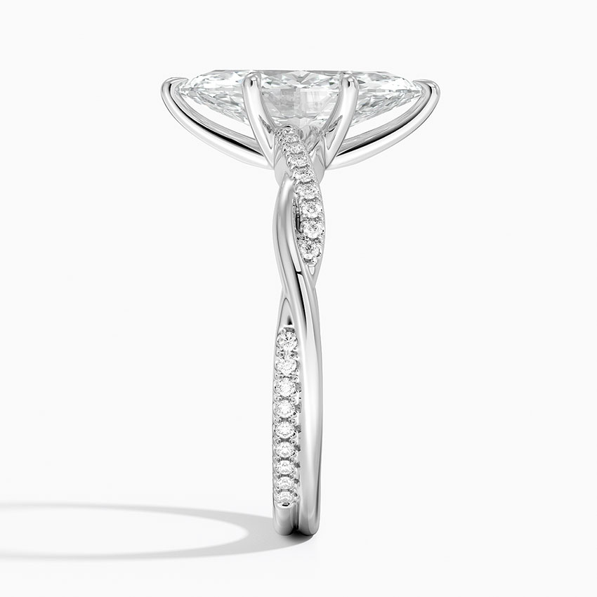 3ct Marquise Petite Twisted Vine Diamond Ring 18K White Gold