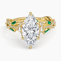 3ct Marquise Luxe Secret Garden Lab Emerald and Diamond Ring in 18K Yellow Gold