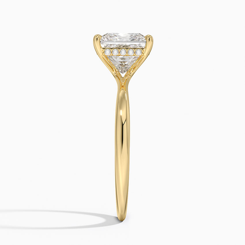 3ct Princess Freesia Hidden Halo Diamond Ring 18K Yellow Gold