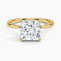 3ct Princess Freesia Hidden Halo Diamond Ring 18K Yellow Gold