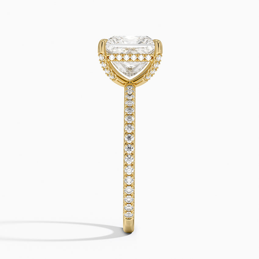 3ct Princess Viviana Three-Quarter Coverage Diamond Ring 18K Yellow Gold