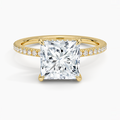 3ct Princess Viviana Three-Quarter Coverage Diamond Ring 18K Yellow Gold