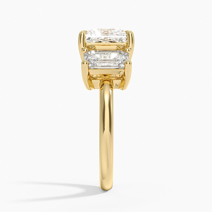 3ct Princess Luxe Rhiannon Three Stone Diamond Ring 18K Yellow Gold
