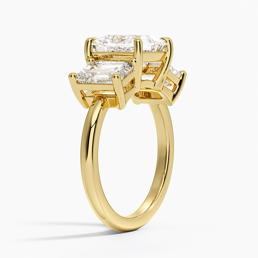 3ct Princess Luxe Rhiannon Three Stone Diamond Ring 18K Yellow Gold