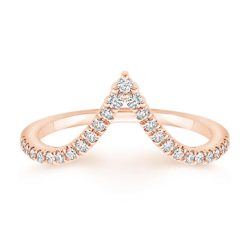 3ct Princess Nouveau Diamond Bridal Set Ring 14K Rose Gold