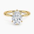 3ct Pear Freesia Hidden Halo Diamond Ring 18K Yellow Gold