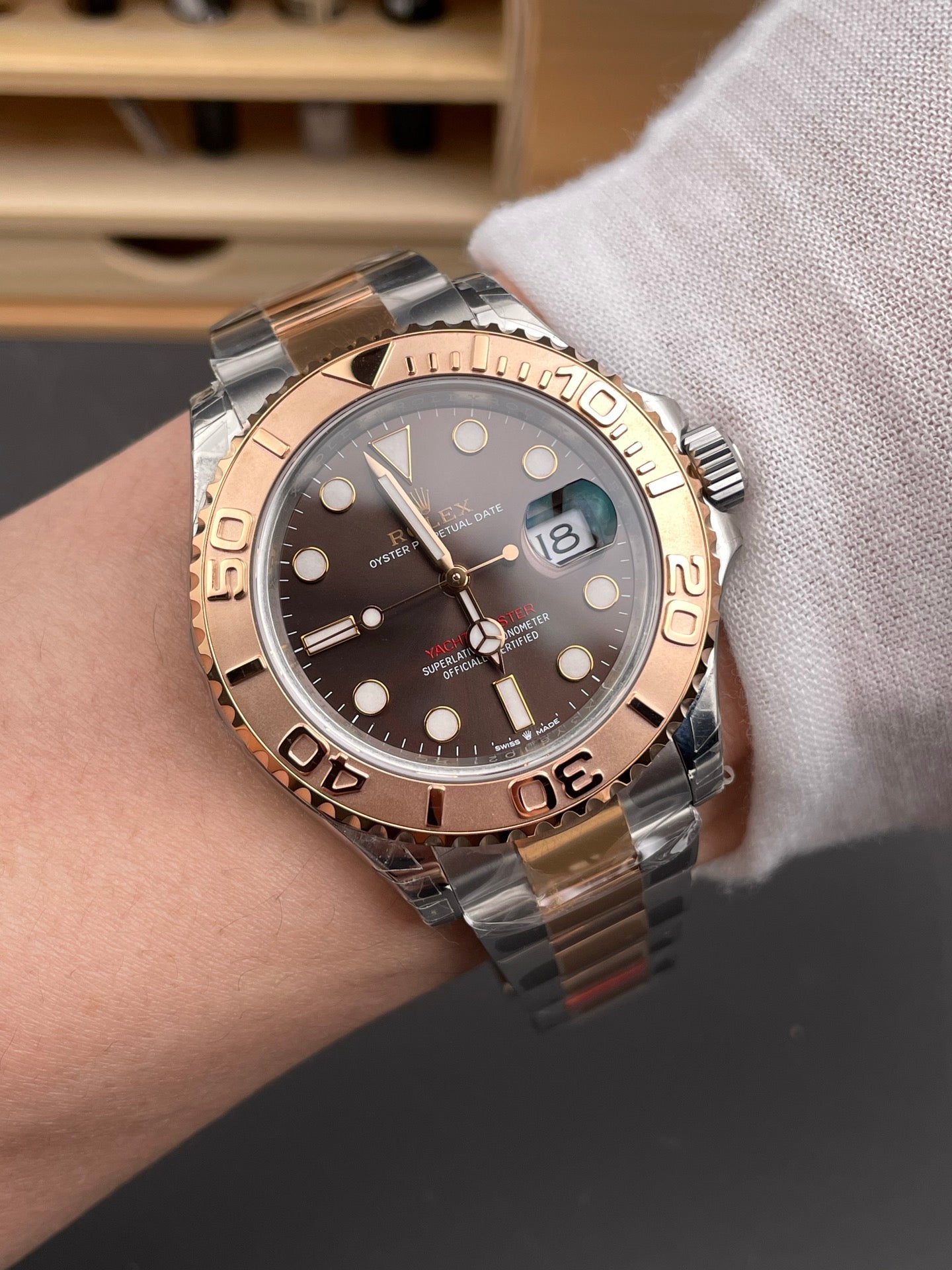 Rolex Yacht-Master Brown Dial + Rose Gold Bezel + RG Bracelet