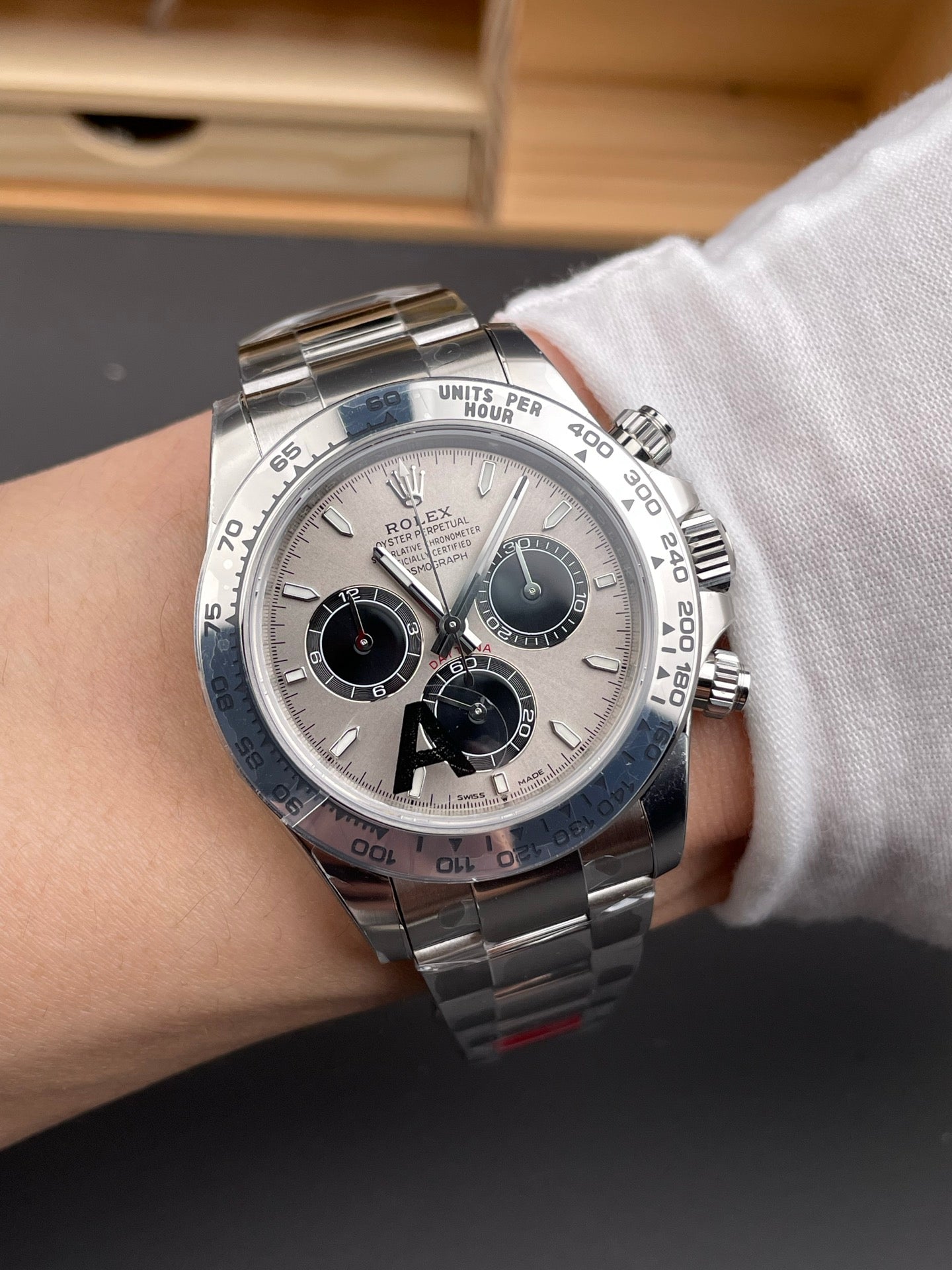 Rolex Daytona Grey Dial + Steel Bezel + Steel Bracelet