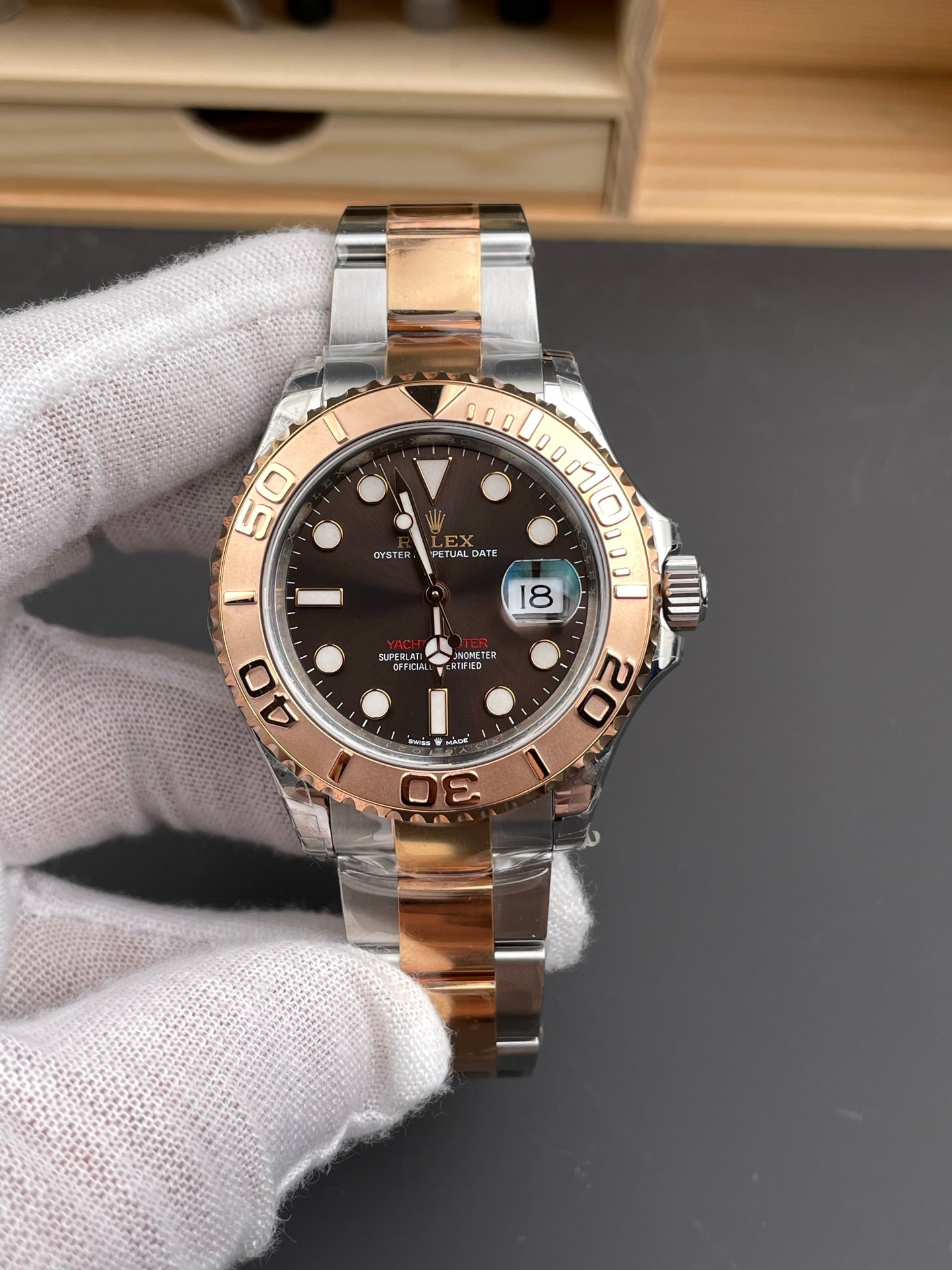 Rolex Yacht-Master Brown Dial + Rose Gold Bezel + RG Bracelet