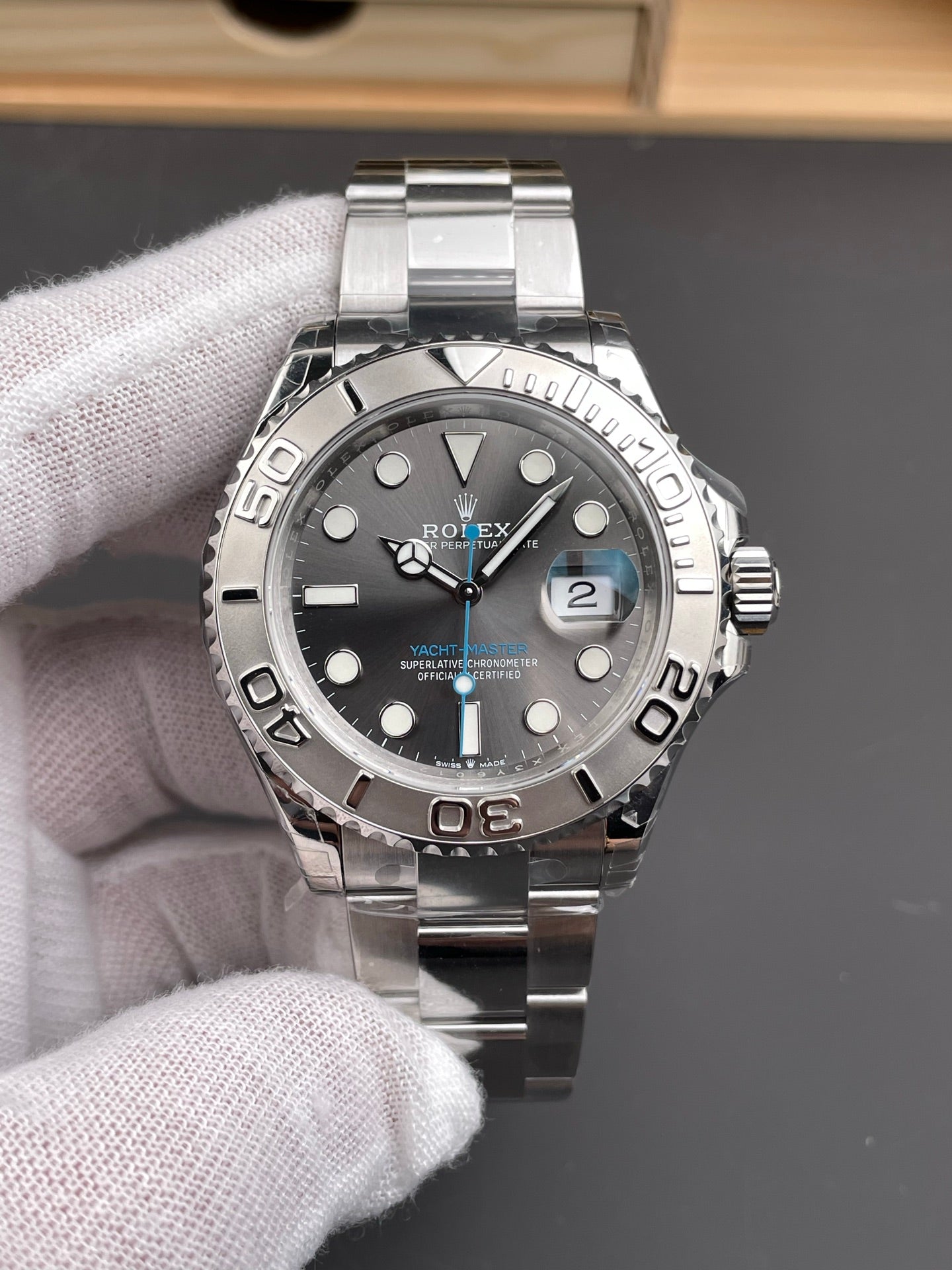 Rolex Yacht-Master Gery Dial + Gery Bezel + Steel Rubber