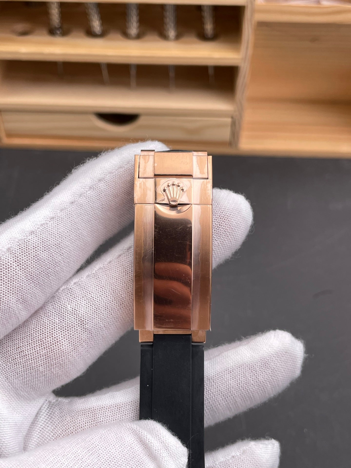 Rolex Yacht-Master Brown Dial + Rainbow Bezel + RG Rubber
