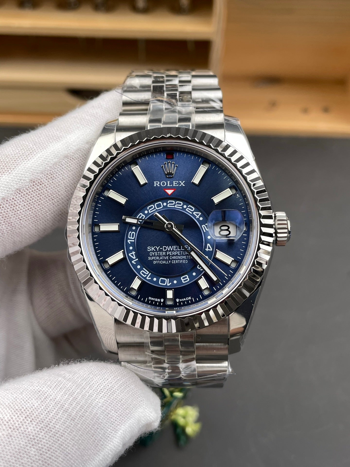 Rolex Sky-Dweller Blue Dial + Steel Bezel + Steel Bracelet