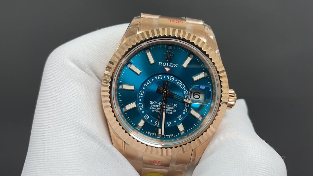 Rolex Sky-Dweller Blue Dial + Rose Gold Bezel + RG Bracelet