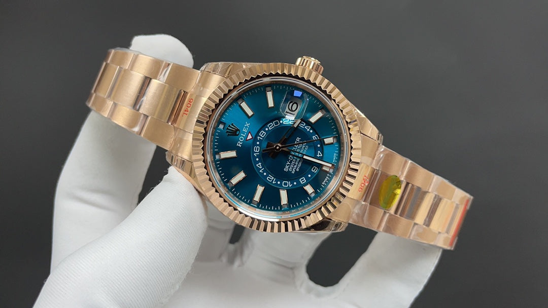Rolex Sky-Dweller Blue Dial + Rose Gold Bezel + RG Bracelet