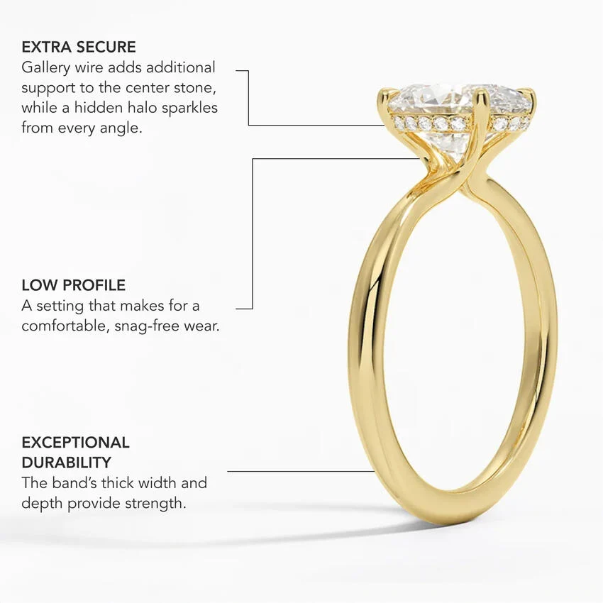 18K Yellow Gold 3ct Marquise Cut Lab-Grown Diamond E VVS2 Solitaire Ring