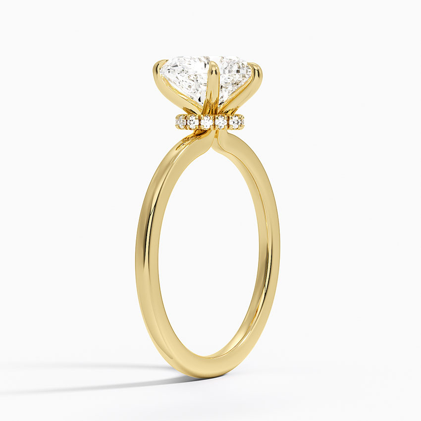 3ct Heart Secret Halo 1.5mm Diamond Ring 18K Yellow Gold