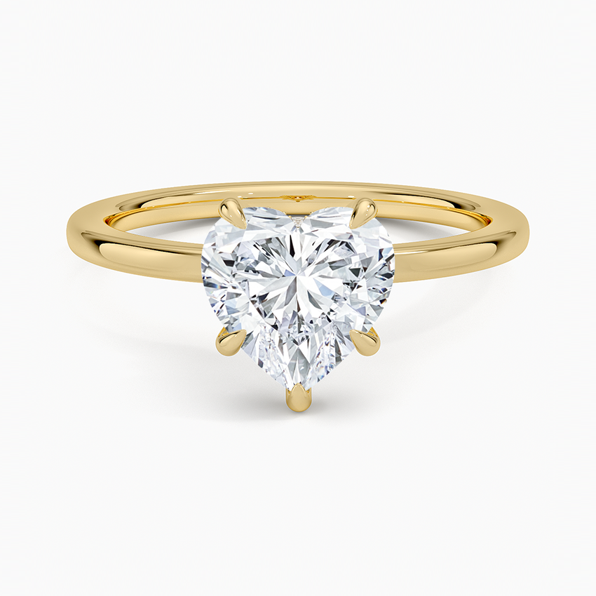 3ct Heart Secret Halo 1.5mm Diamond Ring 18K Yellow Gold