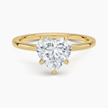 3ct Heart Secret Halo 1.5mm Diamond Ring 18K Yellow Gold