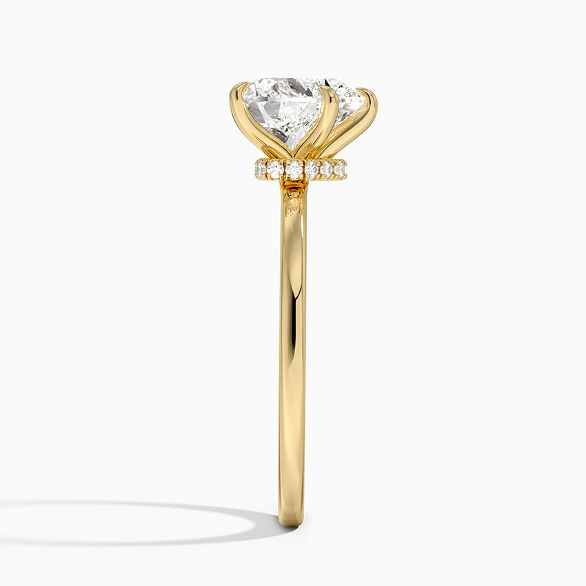 3ct Heart Secret Halo 1.5mm Diamond Ring 18K Yellow Gold