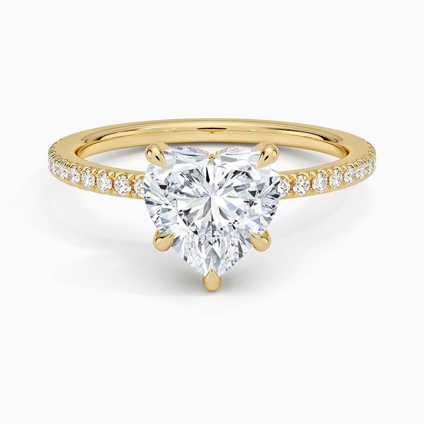 3ct Heart Viviana Three-Quarter Coverage Diamond Ring 18K Yellow Gold
