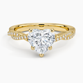 3ct Heart Petite Luxe Twisted Vine Diamond Ring 18K Yellow Gold