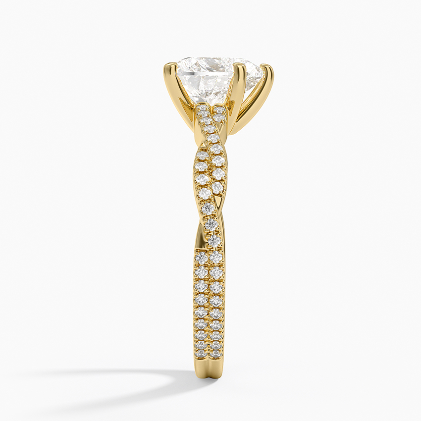3ct Heart Petite Luxe Twisted Vine Diamond Ring 18K Yellow Gold