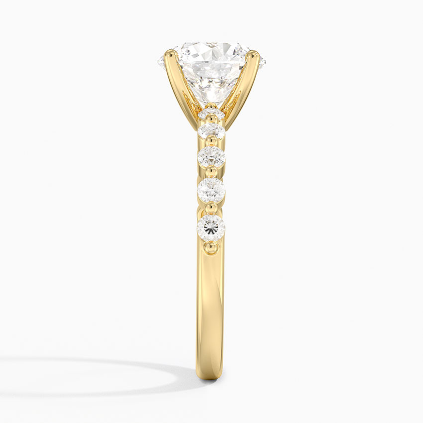 3ct Round Marseille Half Coverage Diamond Ring 18K Yellow Gold