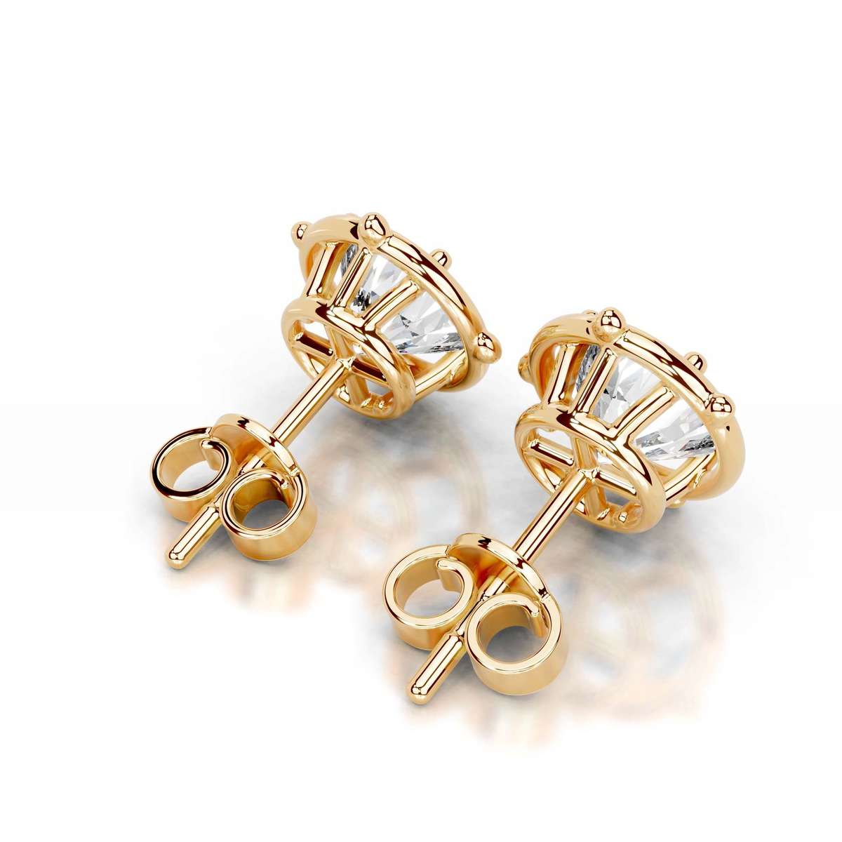 Round Flora Series Earrings 14K Yellow Gold