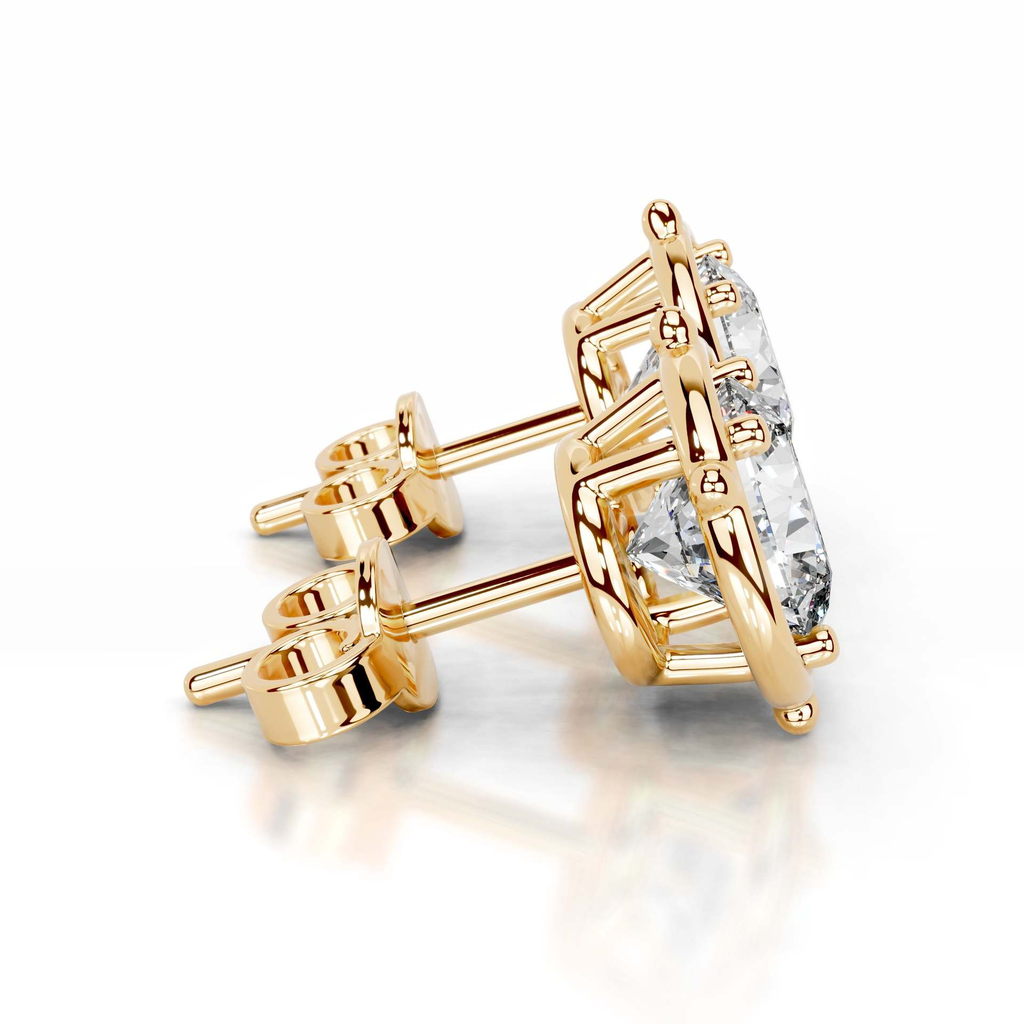 Round Flora Series Earrings 14K Yellow Gold