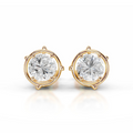 Round Flora Series Earrings 14K Yellow Gold