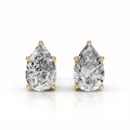 Pear Tulip Collet Earrings 14K Yellow Gold