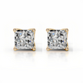 Princess Tulip Collet Earrings 14K Yellow Gold