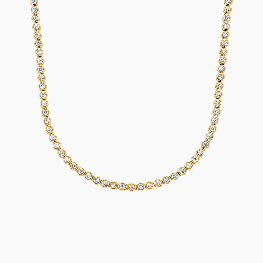 Bezel Lab Diamond Tennis Necklace (3 1/2 ct. tw.) in 14K Yellow Gold