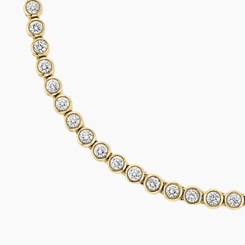 Bezel Lab Diamond Tennis Necklace (3 1/2 ct. tw.) in 14K Yellow Gold