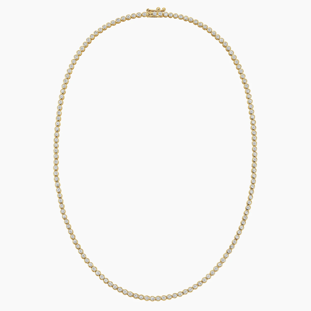 Bezel Lab Diamond Tennis Necklace (3 1/2 ct. tw.) in 14K Yellow Gold