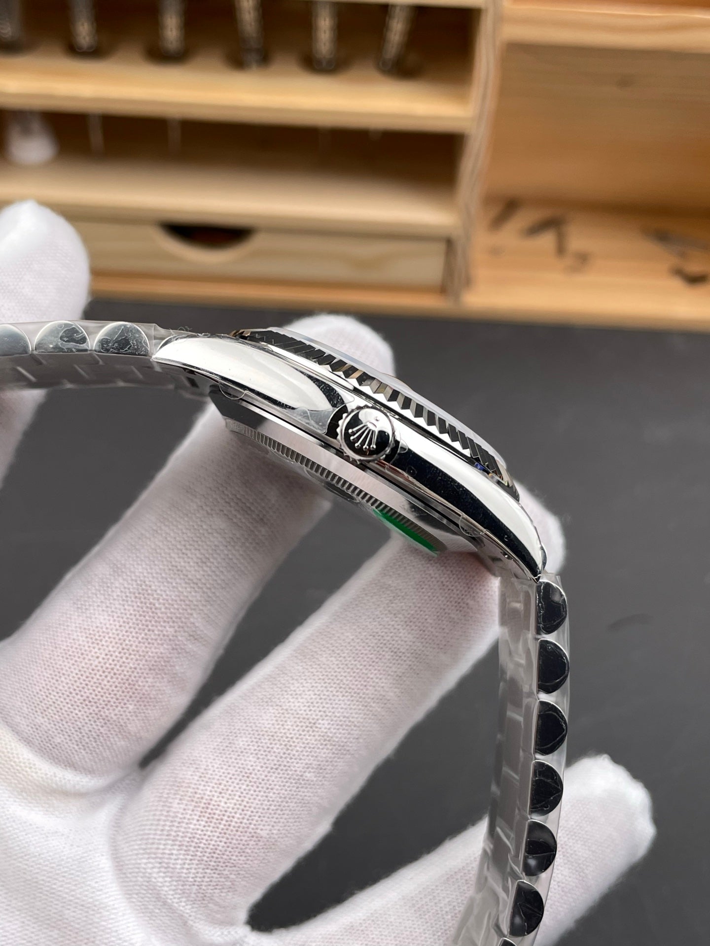 Rolex Day-Date White Dial Roman Markers + Fluted Bezel +  President
