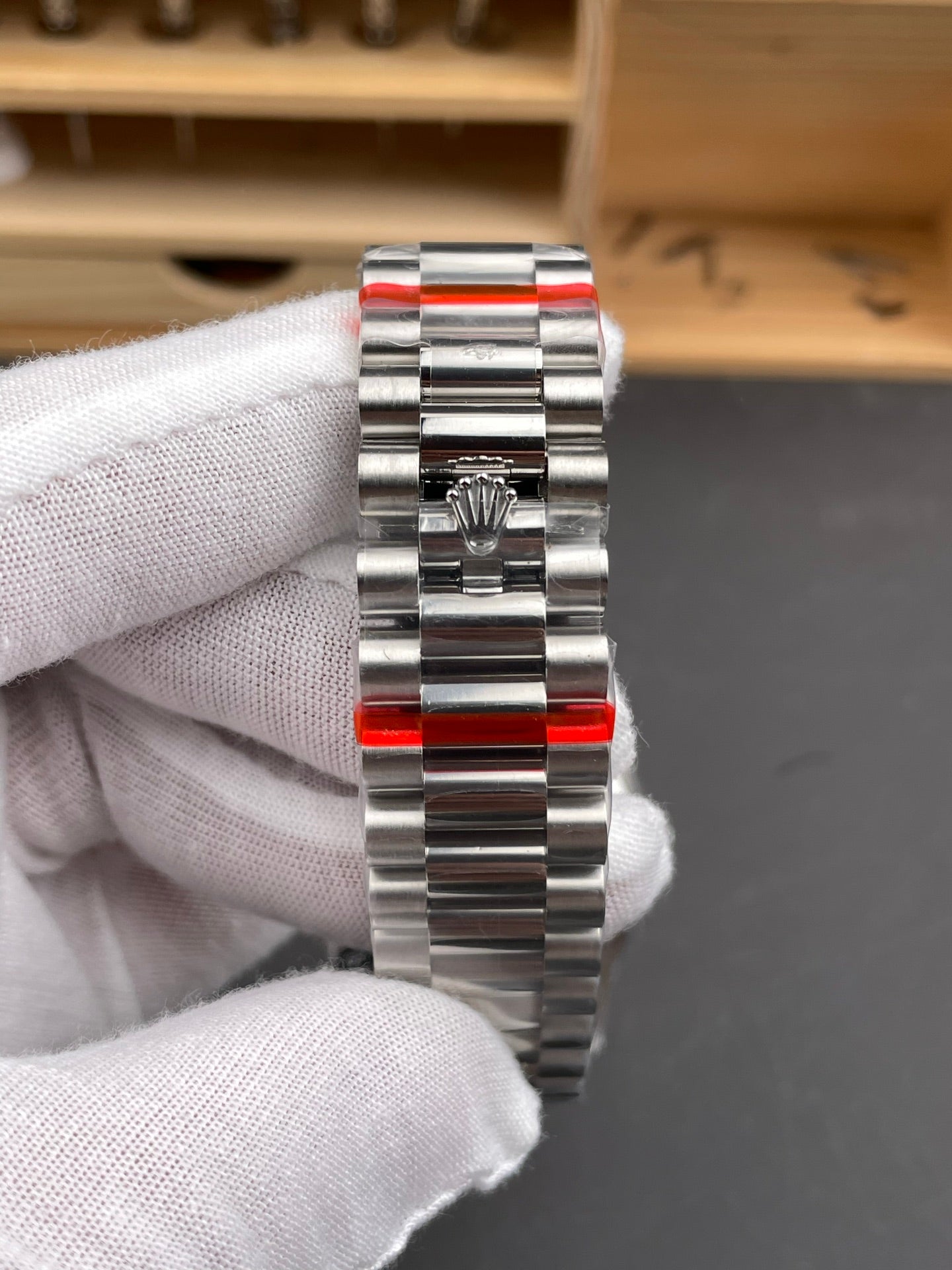 Rolex Day-Date White Dial Roman Markers + Fluted Bezel +  President