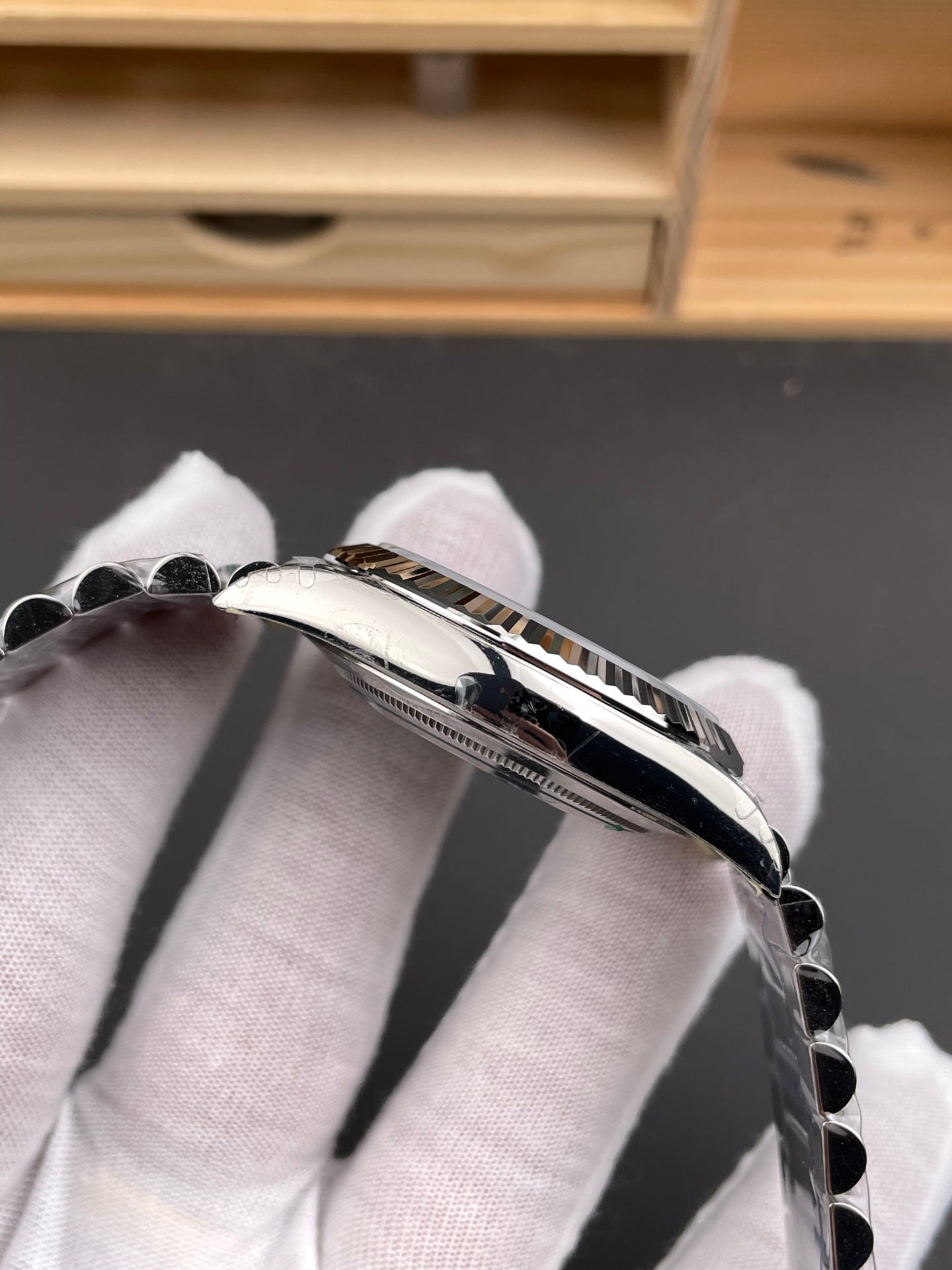 Rolex Day-Date Blue Dial  Stick Markers + Fluted Bezel +  President
