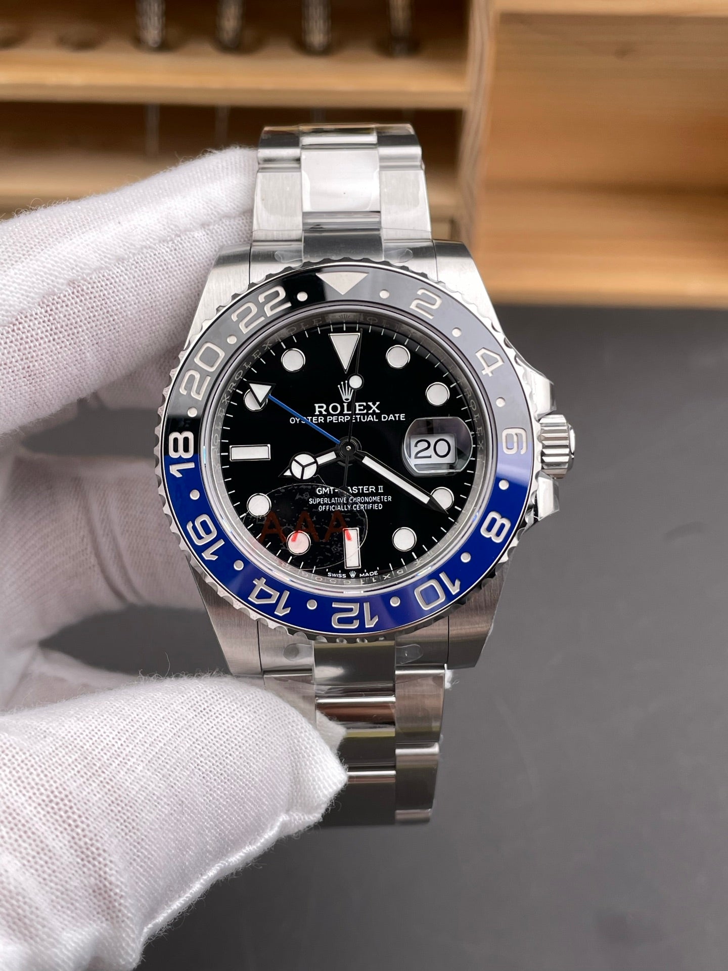 Rolex GMT-Master II Black Dial + Black-Blue Bezel + Steel Bracelet