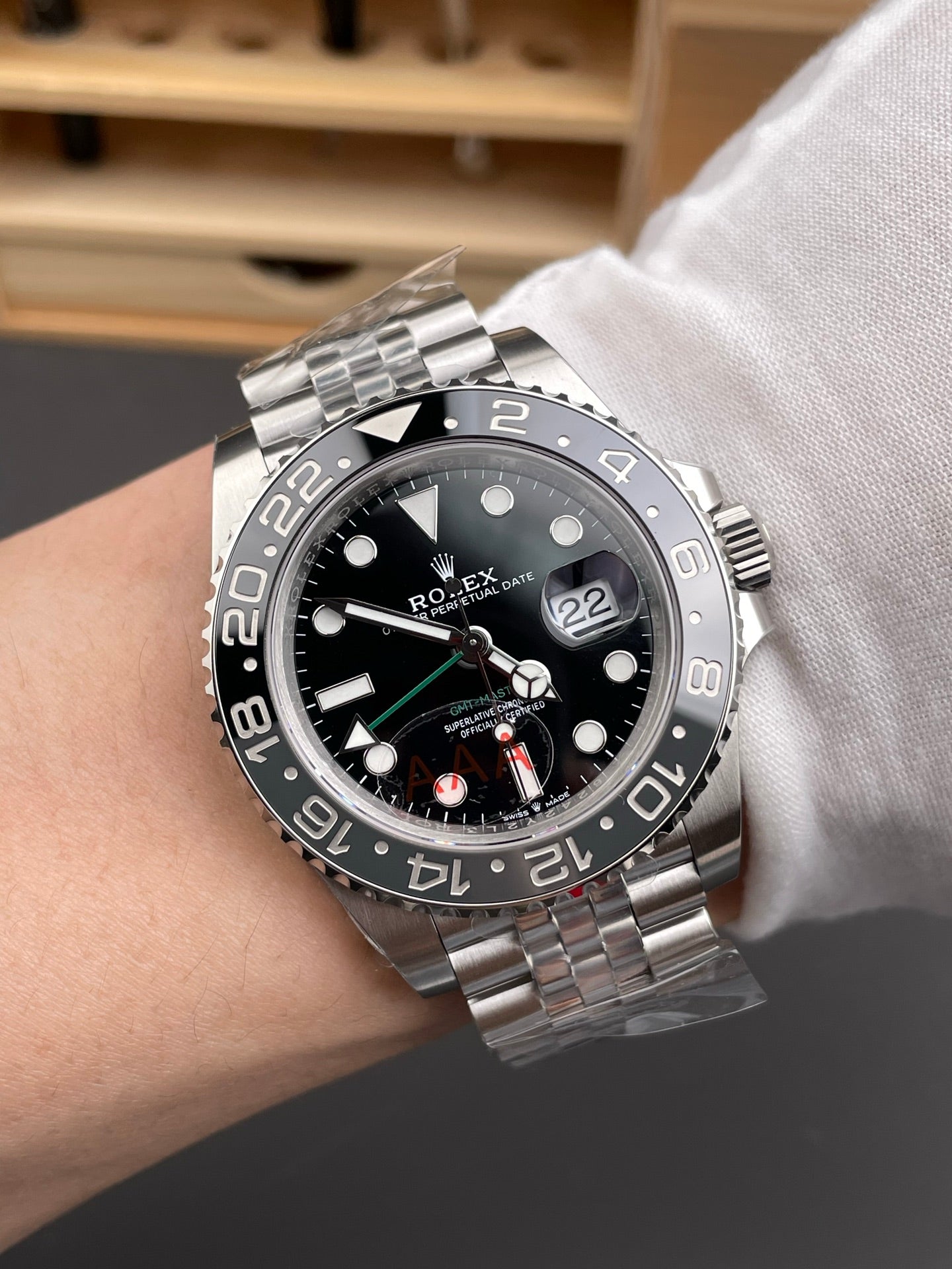 Rolex GMT-Master II Black Dial + Black-Grey Bezel + Steel Bracele