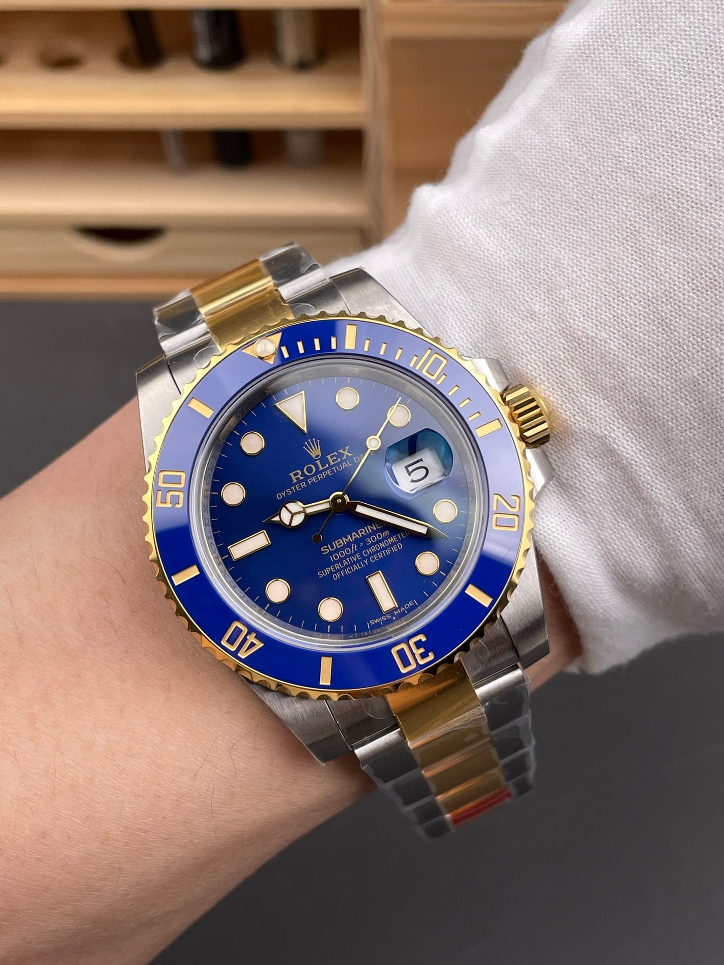 Rolex Submariner Blue Dial + Blue Bezel + Two-Tone Bracelet